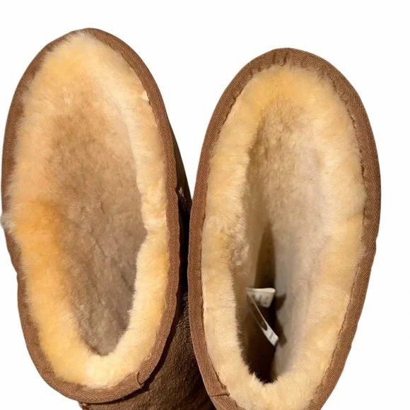 Australia Luxe Collective Cody Sheepskin Tan Suede Tall Shearling Boots Size 7 - Picture 6 of 11